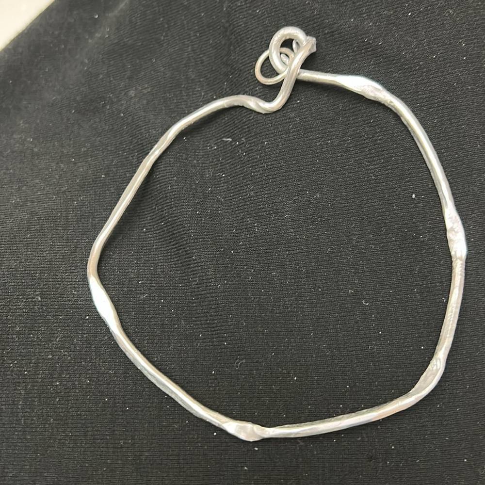 Elegant Silver Hoop Pendant